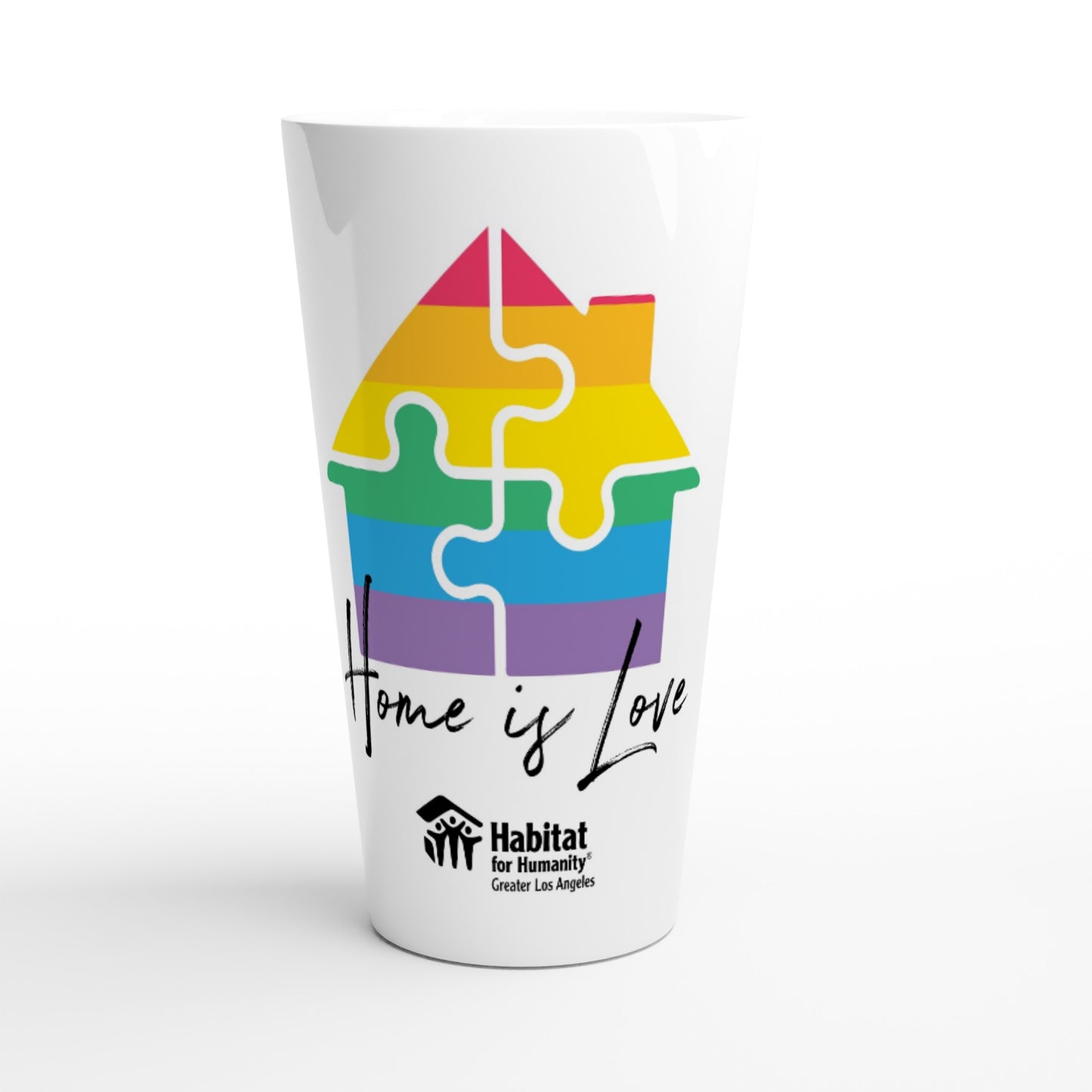 Taza de cerámica blanca con leche "Home is Love" de 17 oz