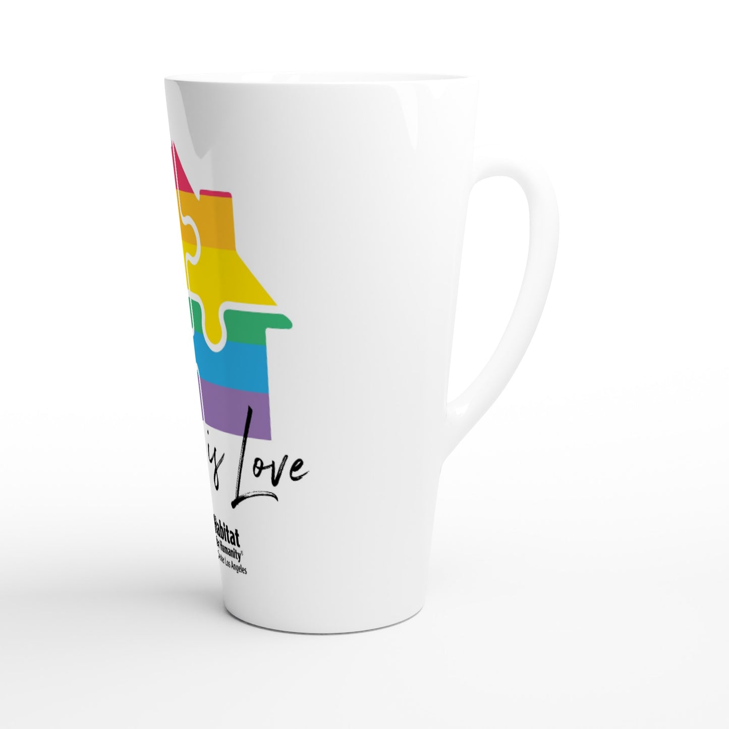 Taza de cerámica blanca con leche "Home is Love" de 17 oz
