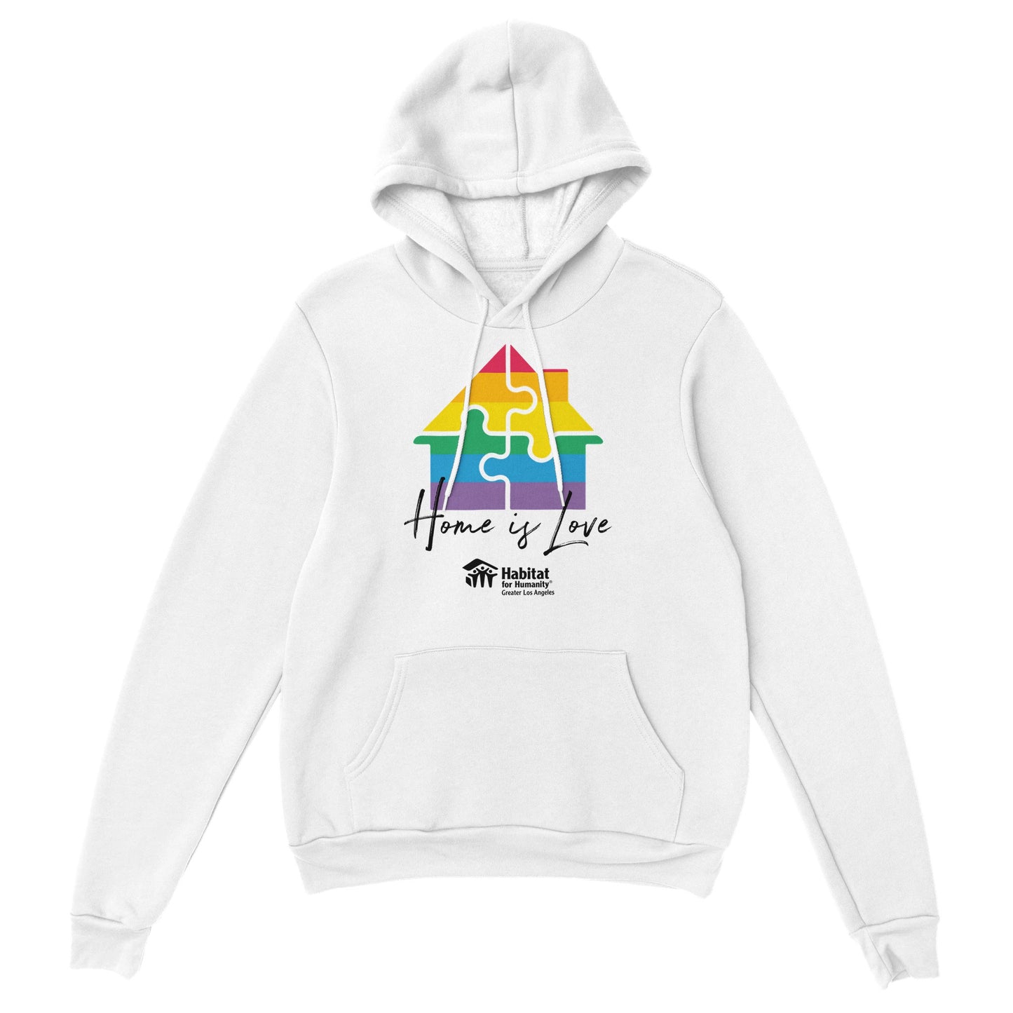 Sudadera con capucha unisex premium "Home is Love" (blanco)