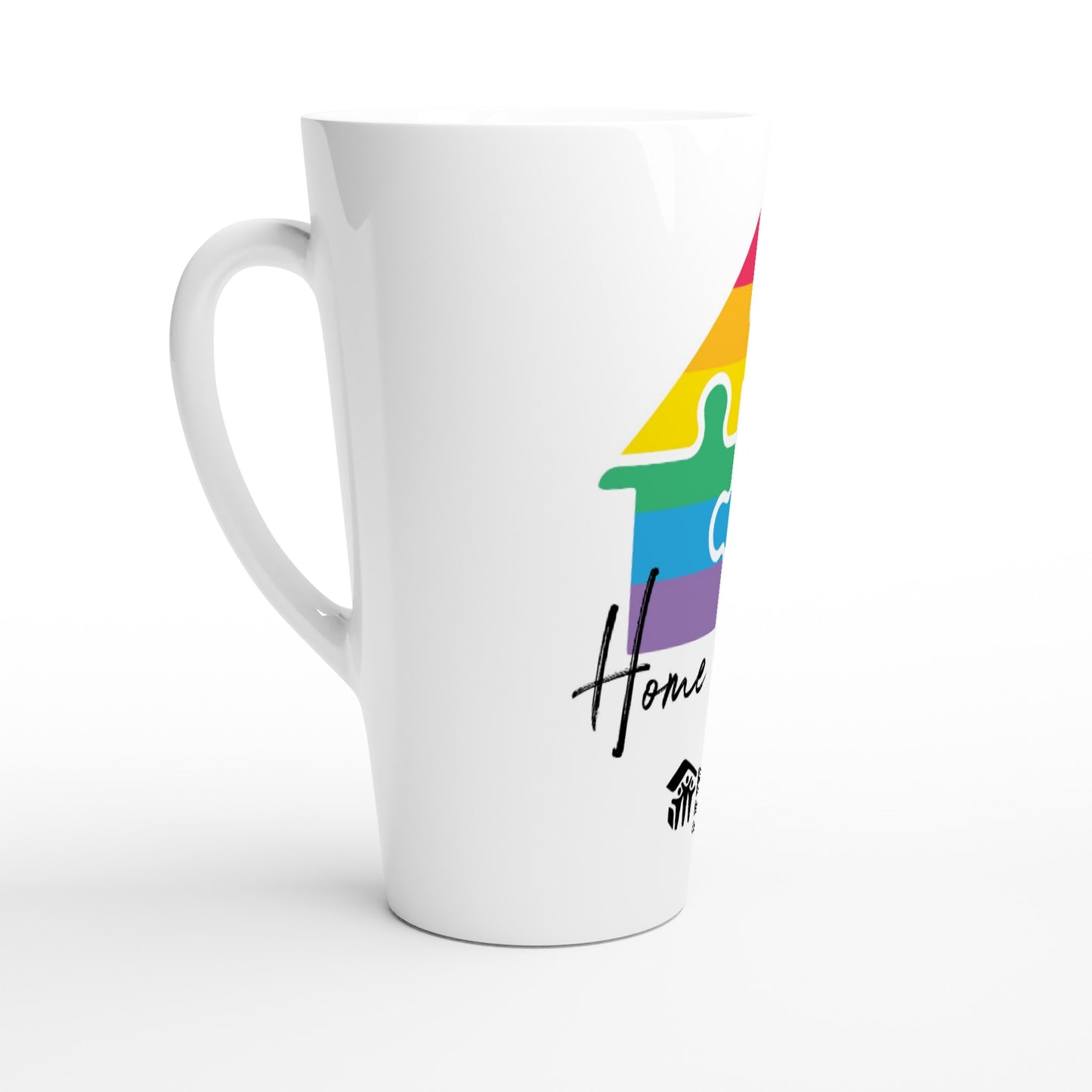 Taza de cerámica blanca con leche "Home is Love" de 17 oz