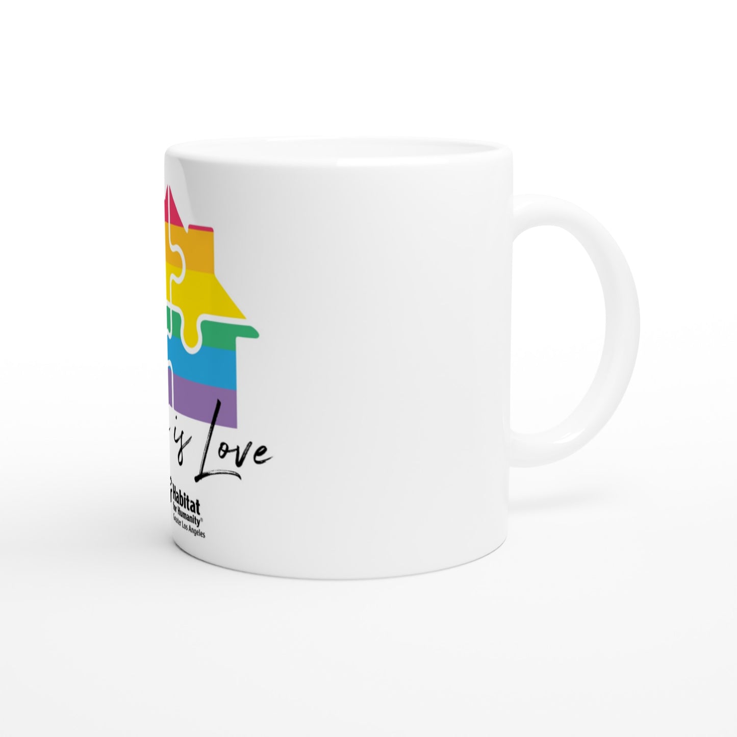Taza de cerámica blanca de 11 oz "Home Is Love"