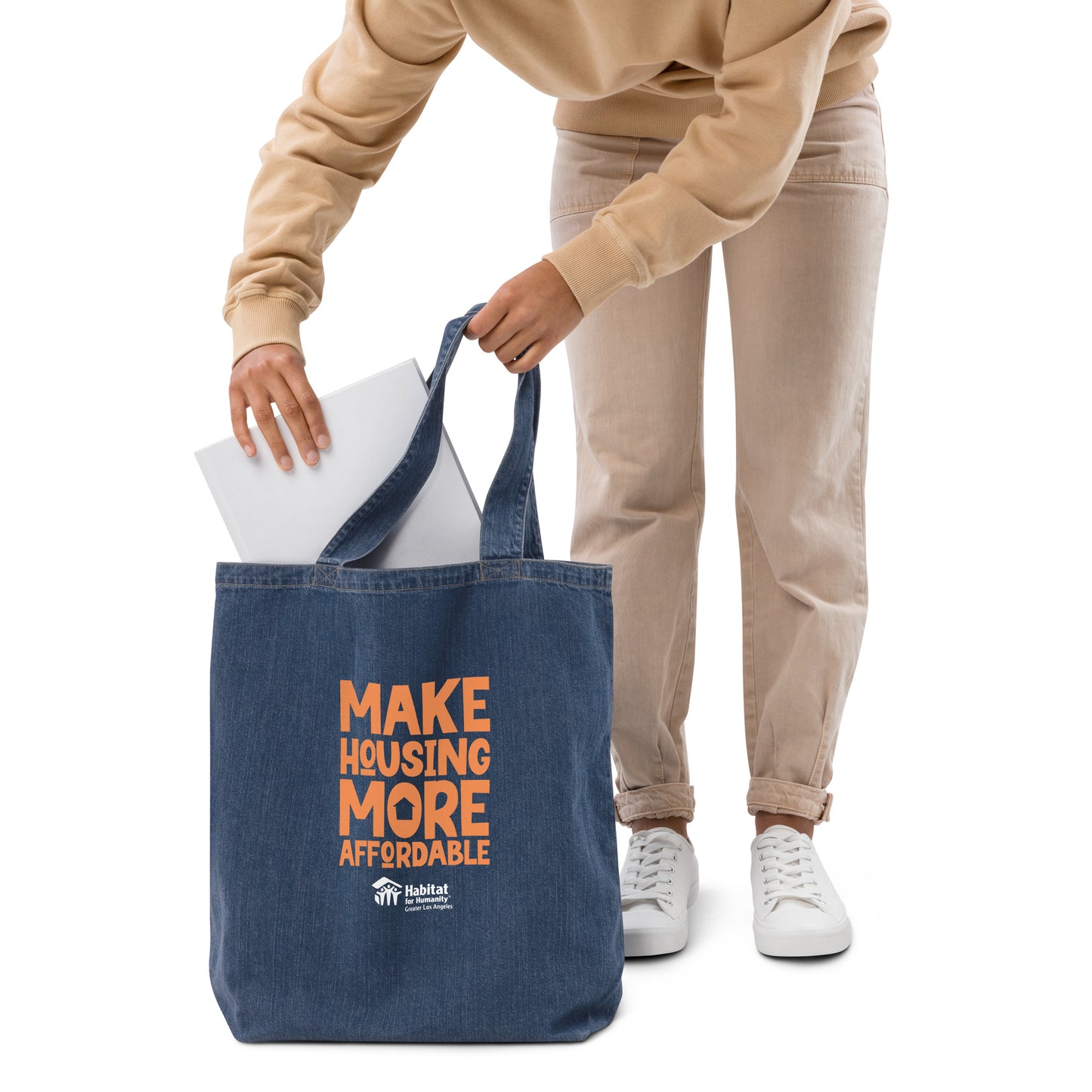 MHMA Organic Denim Tote - Orange
