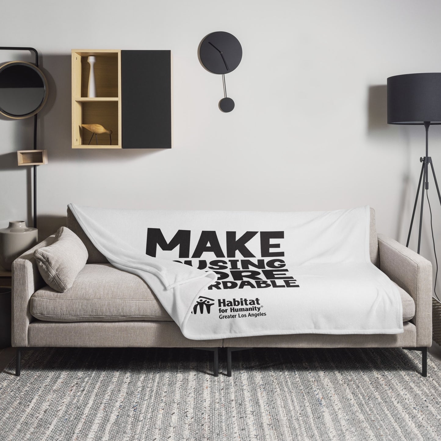 MHMA Affordable Housing Throw Blanket - Black