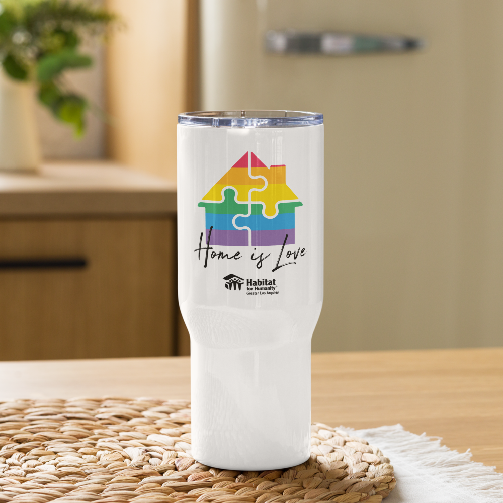 "Home Is Love" White 25oz Travel Mug