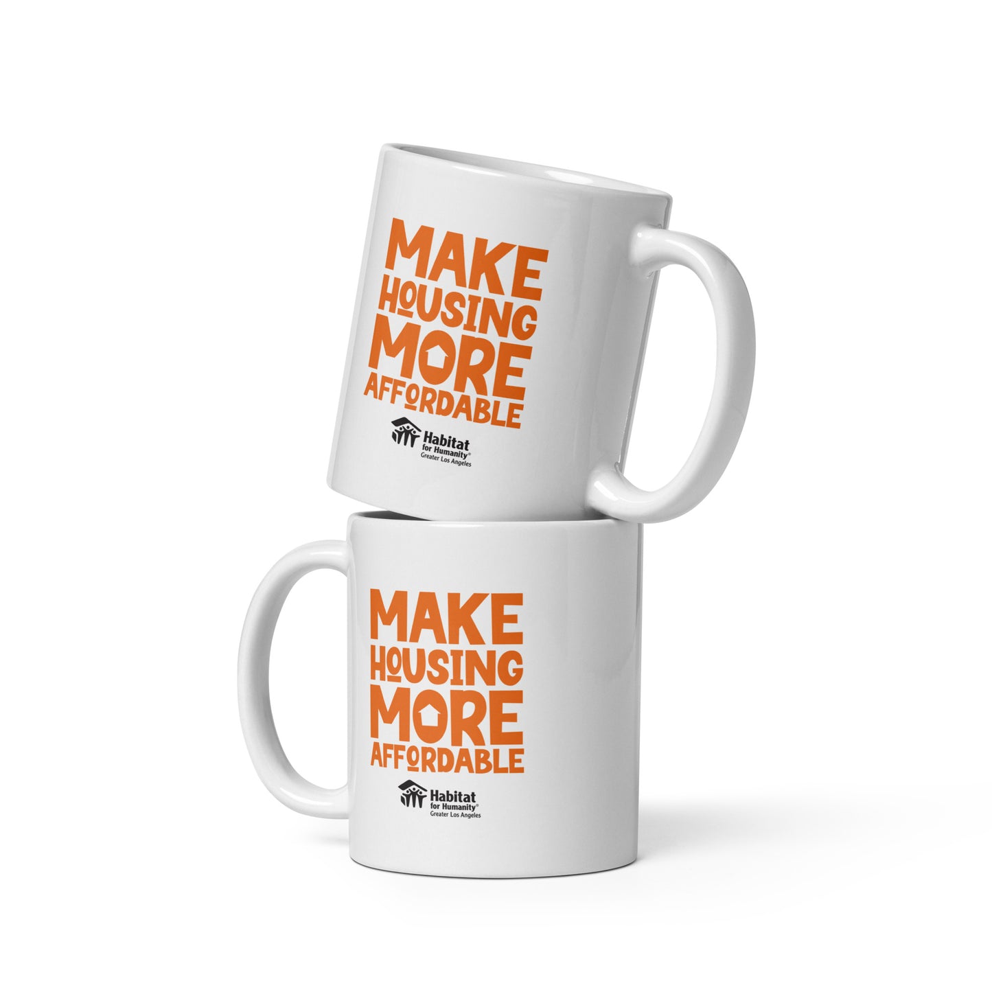 MHMA White Glossy Mug - Orange