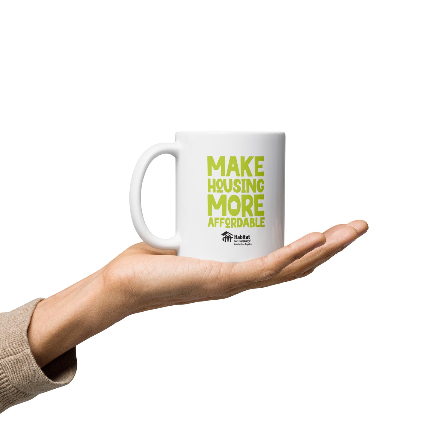 MHMA White glossy mug - Green