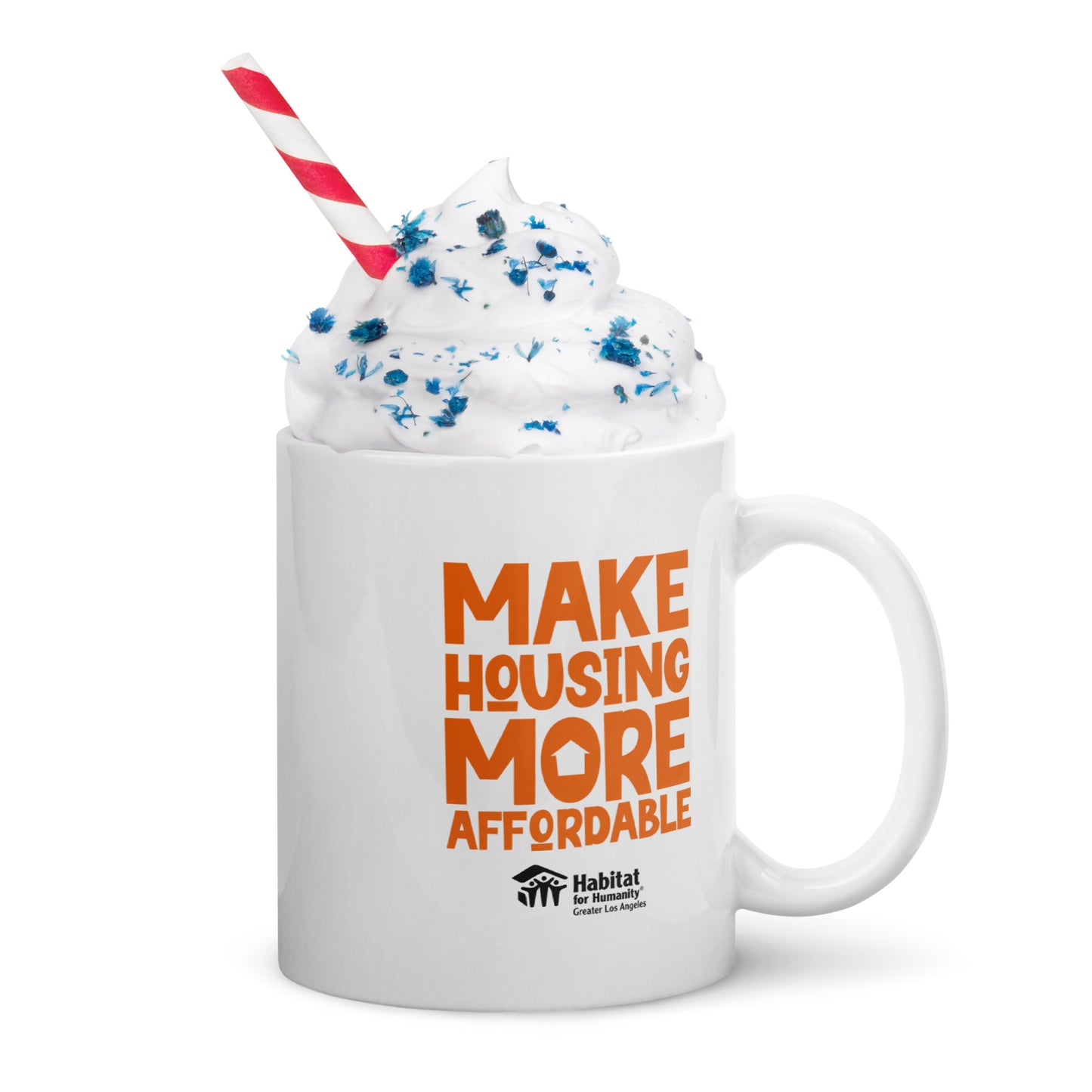 MHMA White Glossy Mug - Orange