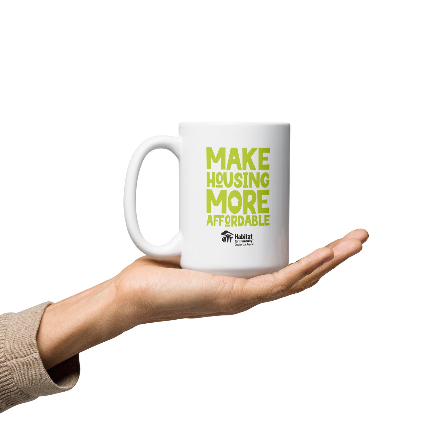 MHMA White glossy mug - Green