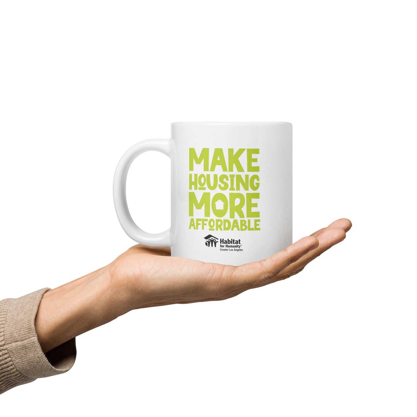 MHMA White glossy mug - Green