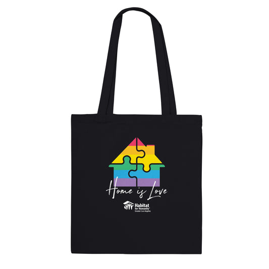 "Home is Love" Premium Tote Bag (Black)