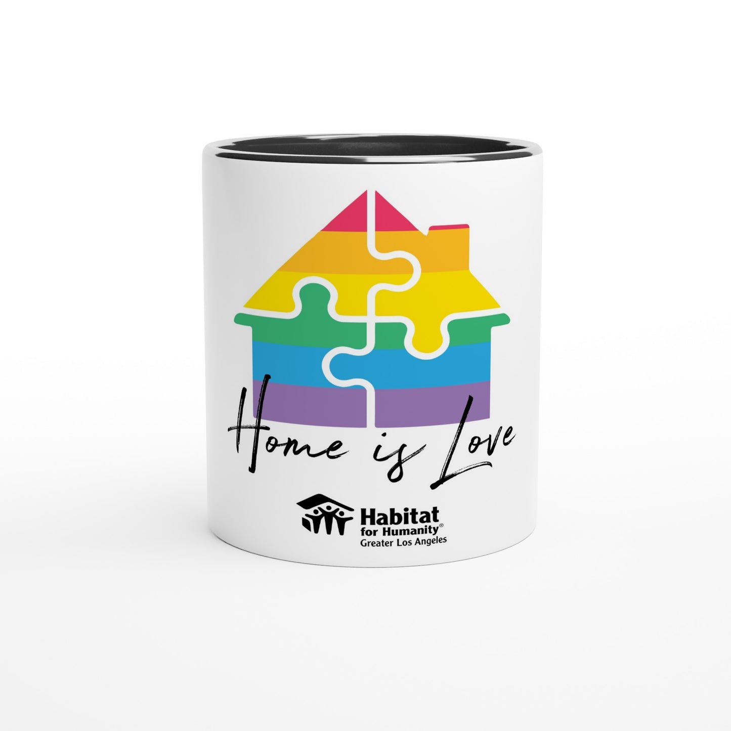 "Home is Love" White 11oz Ceramic Mug with Color