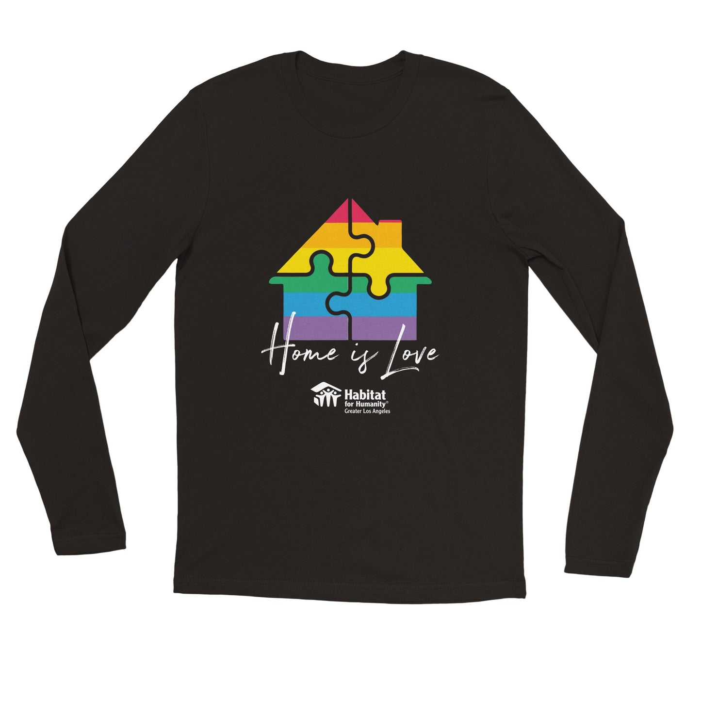 Camiseta de manga larga unisex premium "Home is Love" (negro)