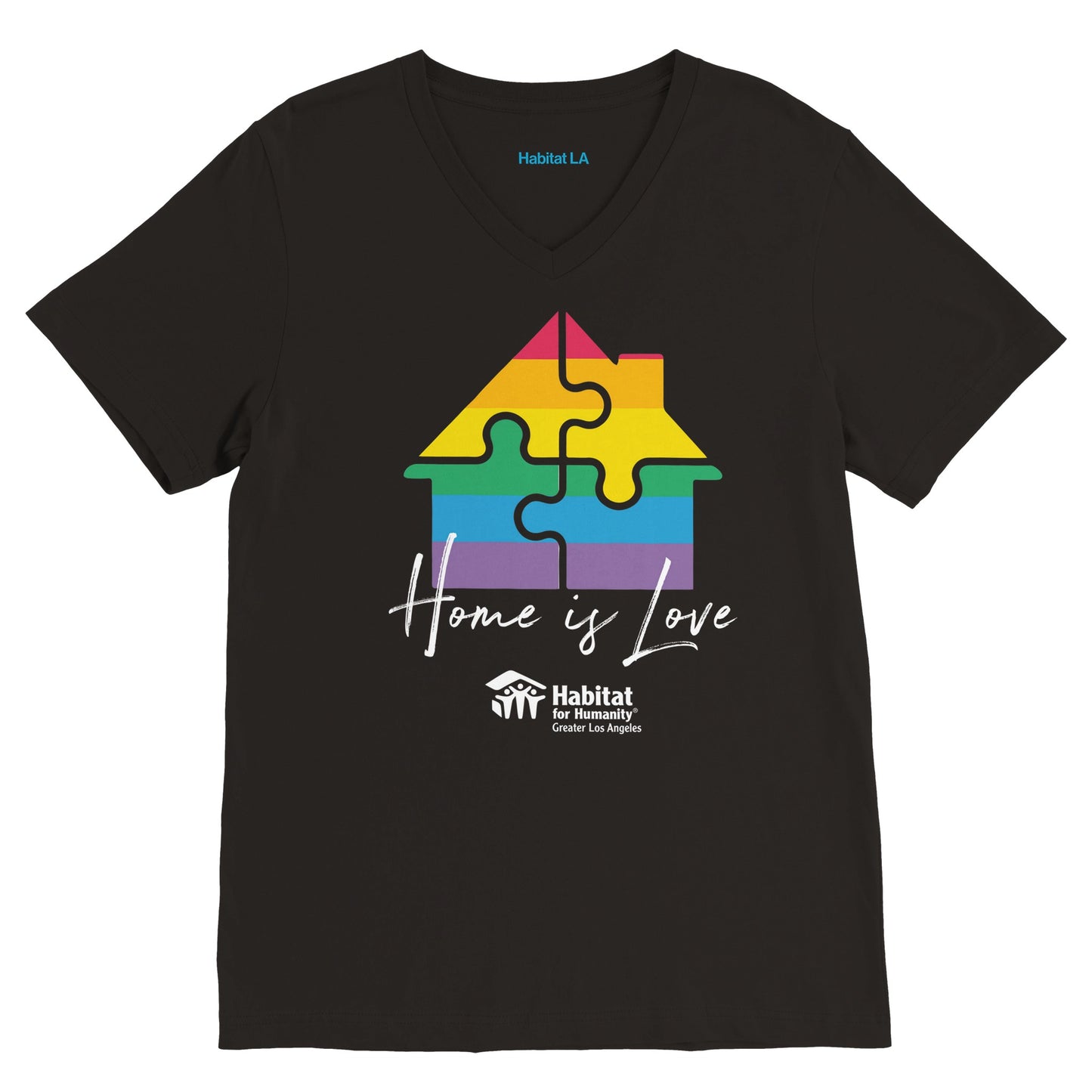 "El hogar es amor" Camiseta premium unisex con cuello en V