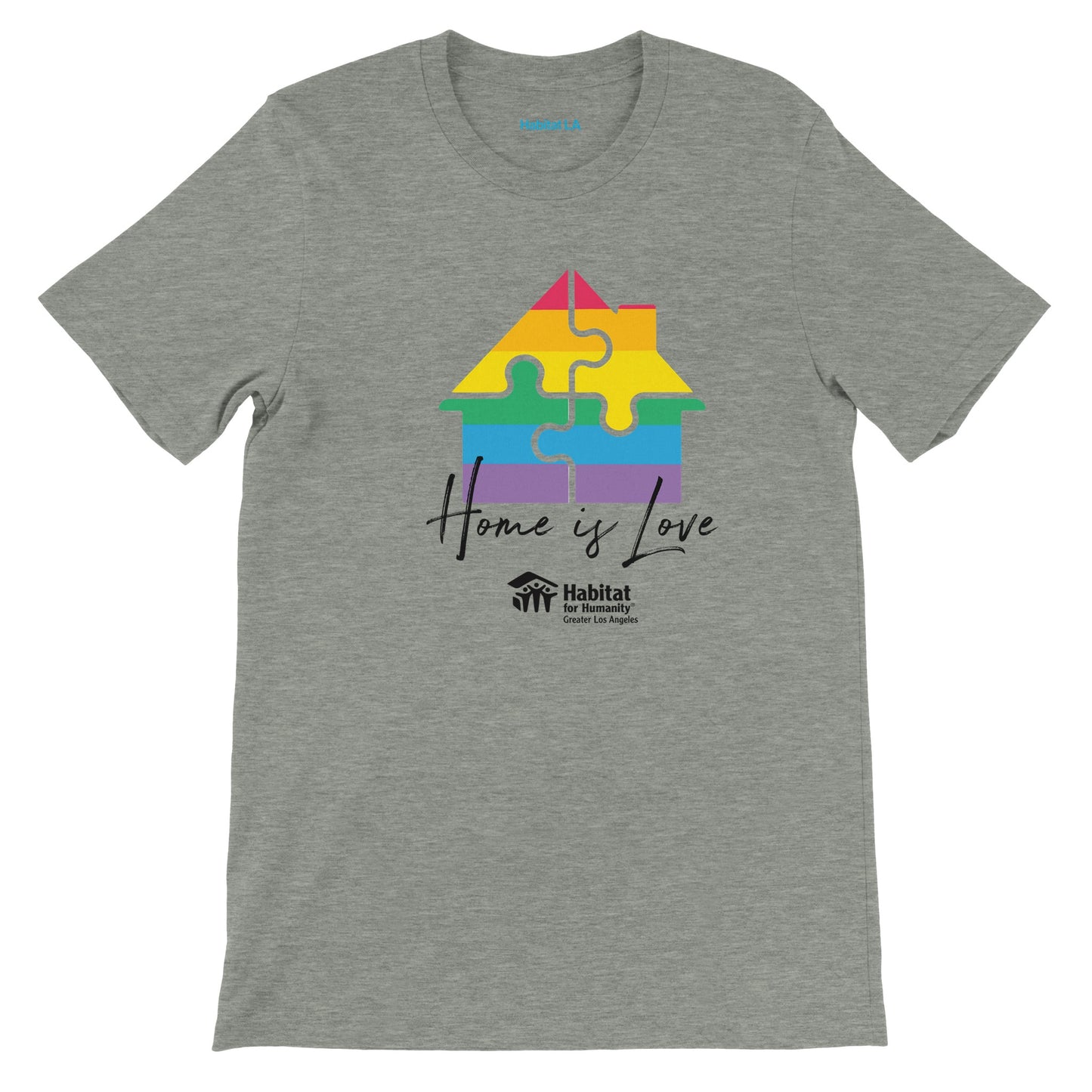 Camiseta premium unisex con cuello redondo "El hogar es amor"
