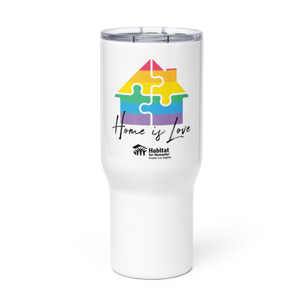 "Home Is Love" White 25oz Travel Mug