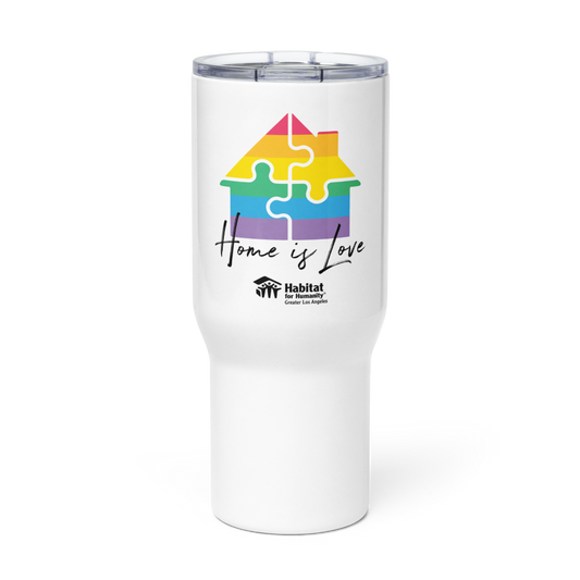 "Home Is Love" White 25oz Travel Mug