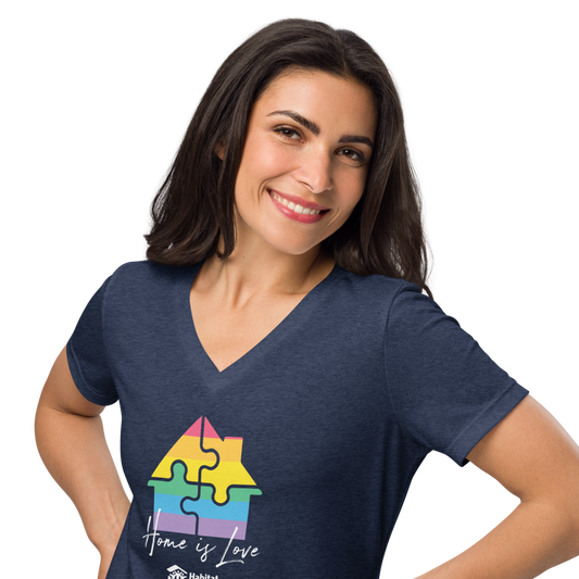 "Home is Love" Premium Womens V-Neck T-shirt