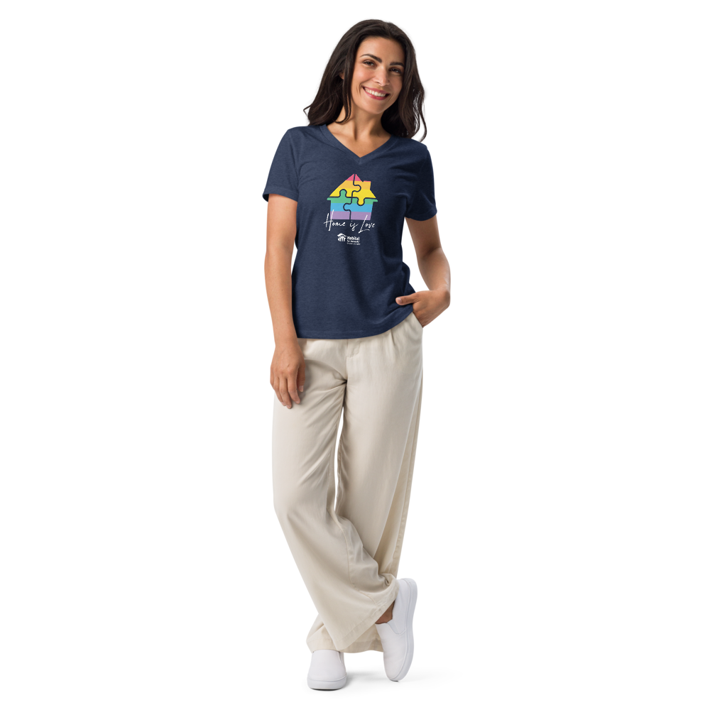 "Home is Love" Premium Womens V-Neck T-shirt